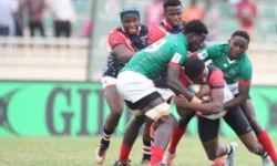 FILE: Kenya U-20 Chipu and Zimbabwe fight for third position during the scramble for World Rugby U20 trophy at the Nyayo national stadium on July 30, 2023.