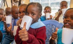 an image of bungoma county ecde children taking poridge