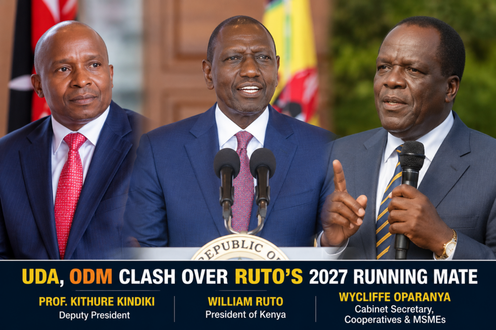 President William Ruto standing with Deputy President Kithure Kindiki from the official government photo