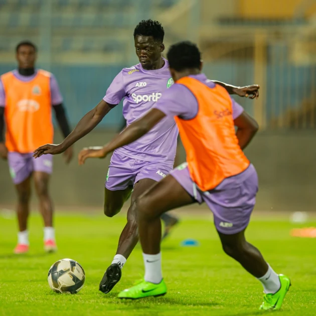 Gor Mahia players during a training session at the 30 June Stadium in Cairo, Egypt. Photo / Courtesy